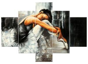 Ručně malovaný obraz Spící baletka - 5 dílný Rozměry: 100 x 70 cm