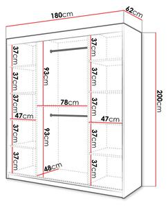 Šatní skříň 180 cm LONZO 1 - bílá