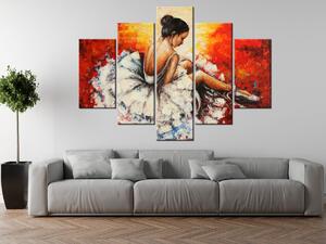 Ručně malovaný obraz Unavená baletka - 5 dílný Rozměry: 150 x 70 cm
