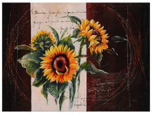 Ručně malovaný obraz Skromné slunečnice Rozměry: 120 x 80 cm