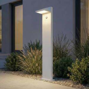 Lucande LED osvětlení cesty Silvan, bílé, 100 cm, senzor, IP54, Bílá / opál, Hliník, Moderní