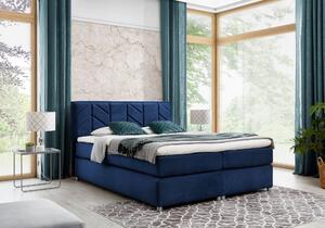 Čalouněná postel GALINA - 120x200, modrá + topper ZDARMA