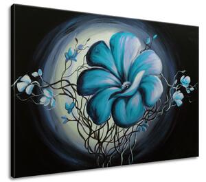 Ručně malovaný obraz Modrá živá krása Velikost: 100 x 70 cm