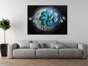 Ručně malovaný obraz Modrá živá krása Rozměry: 120 x 80 cm