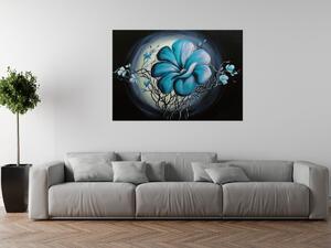 Ručně malovaný obraz Modrá živá krása Rozměry: 100 x 70 cm