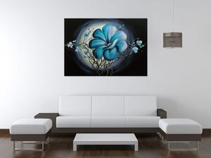 Ručně malovaný obraz Modrá živá krása Rozměry: 120 x 80 cm