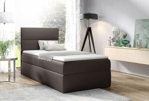 Čalouněná jednolůžková postel OLENA - 100x200, tmavě šedá + topper ZDARMA