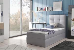 Čalouněná jednolůžková postel REBECCA - 80x200, stříbrná + topper ZDARMA