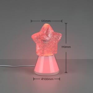 Reality Leuchten LED stolní lampa Estella Stern, kouřová, plast, USB konektor, Hliník / šedá / zinek, Dětský pokoj, Plast, Young lifestyle