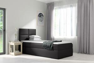Čalouněná jednolůžková postel SONIA - 80x200, tmavě šedá + topper ZDARMA