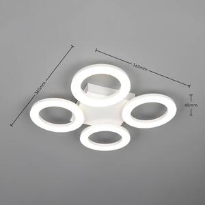 Reality Leuchten LED stropní svítidlo Cemi, kulaté, bílé, plast, 4 000 K, Bílá / opál, Kuchyň, Plast, Moderní