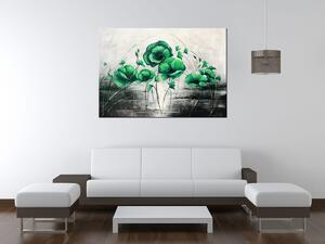 Ručně malovaný obraz Zelené Vlčí máky Rozměry: 70 x 100 cm