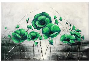 Ručně malovaný obraz Zelené Vlčí máky Rozměry: 100 x 70 cm