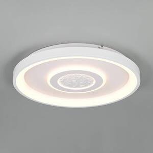 Reality Leuchten LED stropní svítidlo Nexalo, bílé, kovové, dálkové ovládání, stmívatelný, Bílá / opál, Obývací pokoj / jídelna, kov, Moderní