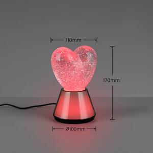 Reality Leuchten LED stolní lampa Estella Herz v kouřovém provedení, plast, USB konektor, Hliník / šedá / zinek, Dětský pokoj, Plast, Young lifestyle
