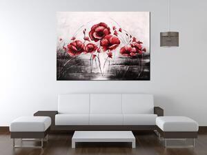 Ručně malovaný obraz Červené Vlčí máky Rozměry: 70 x 100 cm