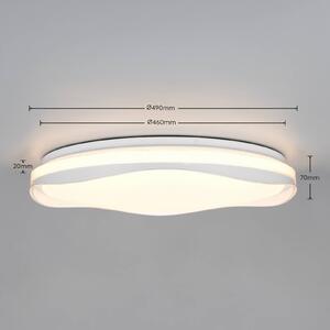 Reality Leuchten LED stropní svítidlo Pavo, šedé, plast, RGBW, dálkové ovládání, stmívatelný, Hliník / šedá / zinek, Obývací pokoj / jídelna, Plast, Moderní