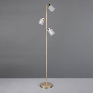 Reality Leuchten Stojací lampa Neralo, zlatá, kov, výška 154,5 cm, E14, Mosaz / zlato, Obývací pokoj / jídelna, kov