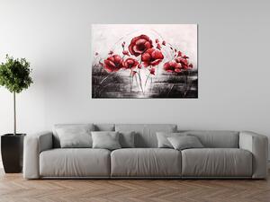 Ručně malovaný obraz Červené Vlčí máky Rozměry: 70 x 100 cm