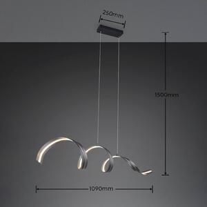 Reality Leuchten LED závěsné světlo Tivor, černé, kov, 3 000 K, Černá, Obývací pokoj / jídelna, kov, Moderní