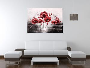 Ručně malovaný obraz Červené Vlčí máky Rozměry: 120 x 80 cm