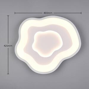 Reality Leuchten LED stropní svítidlo Nube, bílé, kovové, dálkové ovládání, stmívatelný, Bílá / opál, Obývací pokoj / jídelna, kov, Moderní