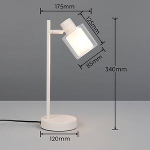 Reality Leuchten Stolní lampa Neralo, světle šedá, kov, výška 35,5 cm, E14, Hliník / šedá / zinek, Obývací pokoj / jídelna, kov