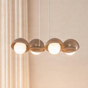 EMIBIG LIGHTING Závěsné světlo Boom 4, béžové, sklo/ocel, délka 60 cm, stmívatelný, Krémová / jantar, Obývací pokoj / jídelna, Sklo, Moderní