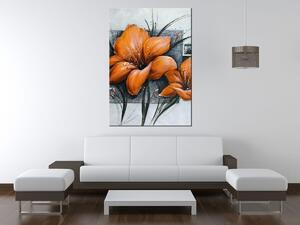 Ručně malovaný obraz Nádherné oranžové Vlčí máky Rozměry: 70 x 100 cm
