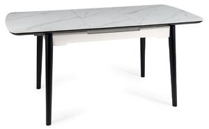 Rozkládací jídelní stůl DORIT - bílý matný / černý