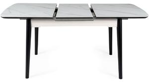 Rozkládací jídelní stůl DORIT - bílý matný / černý
