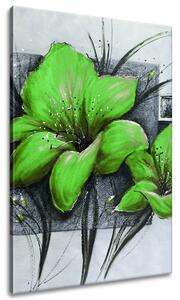 Ručně malovaný obraz Nádherné zelené Vlčí máky Rozměry: 100 x 70 cm