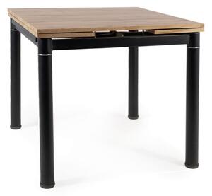 Rozkládací jídelní stůl KLEMENT - 80x80, dub artisan / černý matný