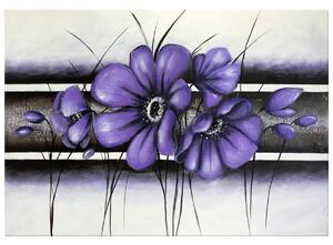 Ručně malovaný obraz Tajemný fialový Vlčí mák Rozměry: 70 x 100 cm