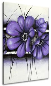 Ručně malovaný obraz Tajemný fialový Vlčí mák Rozměry: 120 x 80 cm