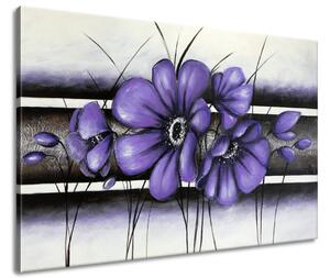 Ručně malovaný obraz Tajemný fialový Vlčí mák Rozměry: 120 x 80 cm