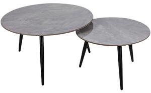 Set konferenčních stolků HARDI 3 - šedý / matný černý