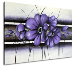 Ručně malovaný obraz Tajemný fialový Vlčí mák Velikost: 100 x 70 cm