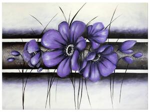 Ručně malovaný obraz Tajemný fialový Vlčí mák Rozměry: 70 x 100 cm