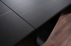 Rozkládací jídelní stůl GEDEON 1 - 160x90, černý / matný černý