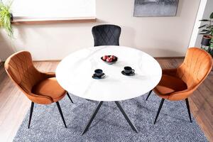 Kulatý jídelní stůl KAMILO - bílý / černý