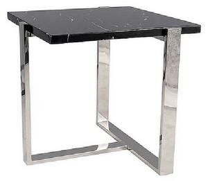 Konferenční stolek KAMERON - černý mramor / stříbrný