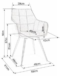 Čalouněná jídelní židle ORNELA - skořicová / černá