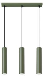 Závěsné svítidlo Lagos, 3x olivové kovové stínítko