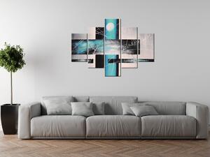 Ručně malovaný obraz Nebeské šílenství - 5 dílný Rozměry: 150 x 70 cm