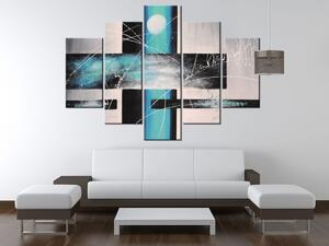 Ručně malovaný obraz Nebeské šílenství - 5 dílný Rozměry: 150 x 105 cm