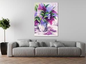 Ručně malovaný obraz Kytice barevných levandulí Rozměry: 120 x 80 cm