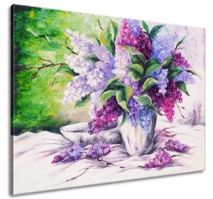 Ručně malovaný obraz Kytice barevných levandulí Velikost: 115 x 85 cm