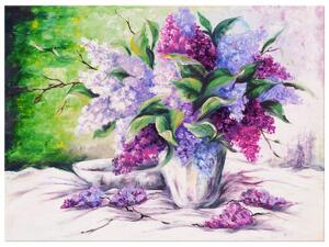 Ručně malovaný obraz Kytice barevných levandulí Rozměry: 100 x 70 cm