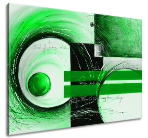 Ručně malovaný obraz Zelené tvary Rozměry: 120 x 80 cm